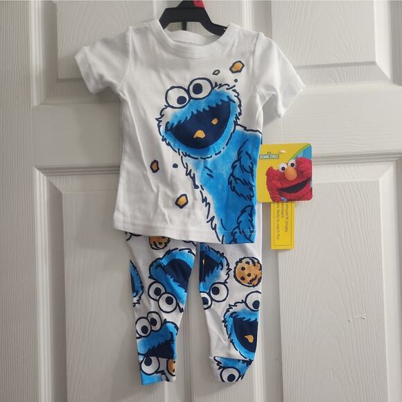 Sesame Street Cookie Monster Toddler Boy's Cotton Character Snug Fit Set 18 mths - Picture 2 of 5